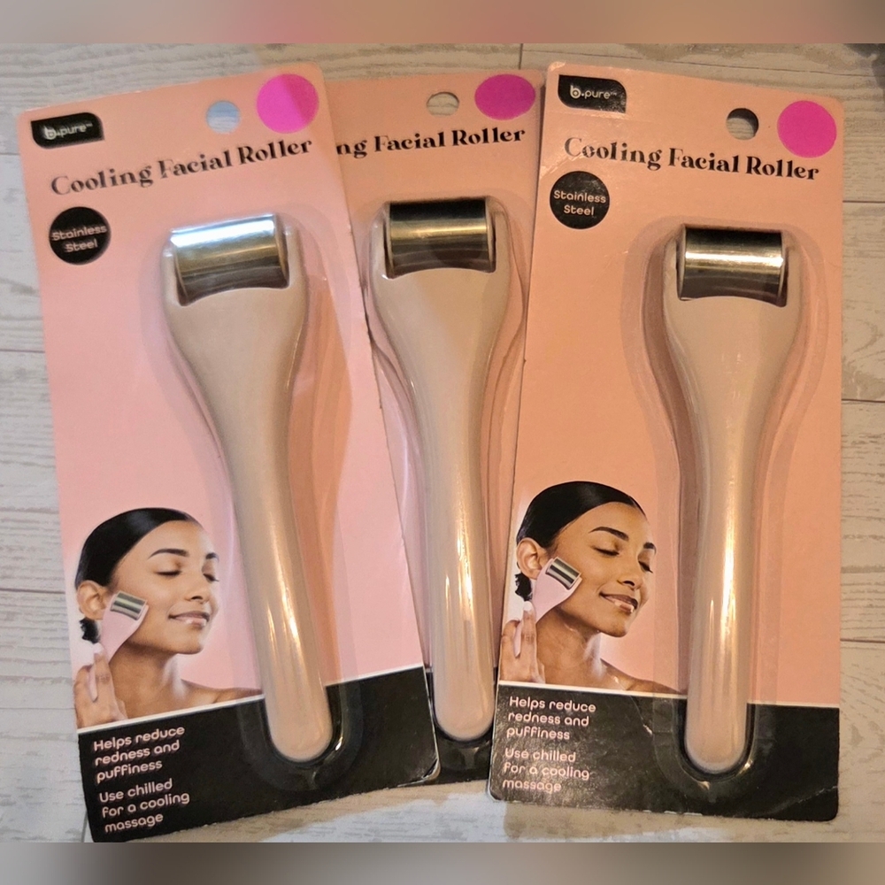 B.Pure Stainless Steel Cooling Facial Roller - 3 Pack